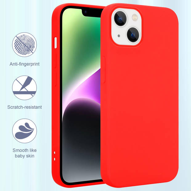 Cadorabo Hoesje geschikt voor Apple iPhone 14 PLUS Case in LIQUID ROOD - Beschermhoes TPU silicone Cover