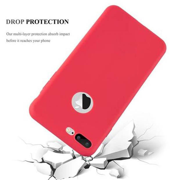 Cadorabo Hoesje geschikt voor Apple iPhone 7 PLUS / 7S PLUS / 8 PLUS in CANDY ROOD - Beschermhoes TPU silicone Case