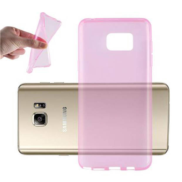 Cadorabo Hoesje geschikt voor Samsung Galaxy NOTE 5 in TRANSPARANT ROZE - Beschermhoes Cover gemaakt van TPU Silicone