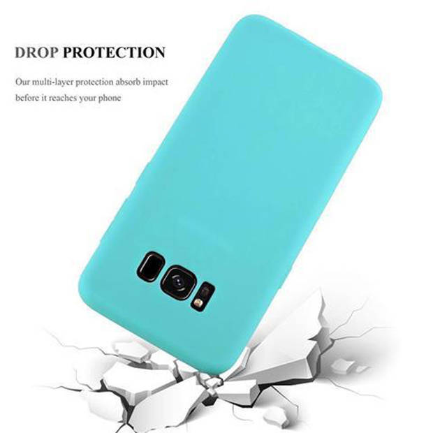 Cadorabo Hoesje geschikt voor Samsung Galaxy S8 in CANDY BLAUW - Beschermhoes TPU silicone Case Cover