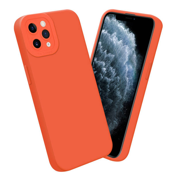 Cadorabo Hoesje geschikt voor Apple iPhone 11 PRO MAX in FLUID ORANJE - Beschermhoes TPU silicone Cover Case