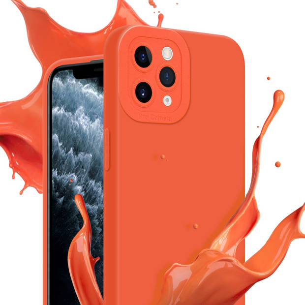 Cadorabo Hoesje geschikt voor Apple iPhone 11 PRO MAX in FLUID ORANJE - Beschermhoes TPU silicone Cover Case