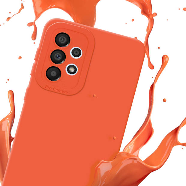 Cadorabo Hoesje geschikt voor Samsung Galaxy A52 (4G / 5G) / A52s in FLUID ORANJE - Beschermhoes TPU silicone Cover Case