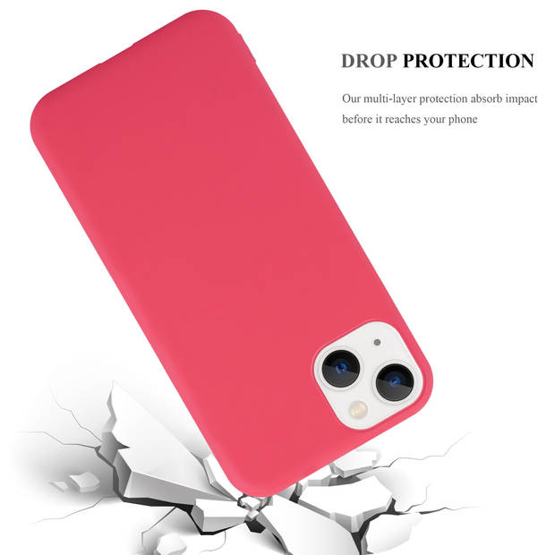 Cadorabo Hoesje geschikt voor Apple iPhone 14 in CANDY ROOD - Beschermhoes TPU silicone Case Cover