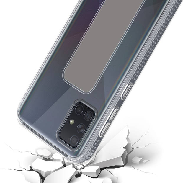 Cadorabo Hoesje geschikt voor Samsung Galaxy A71 4G Cover in GRIJS - Beschermhoes TPU silicone Case met houder