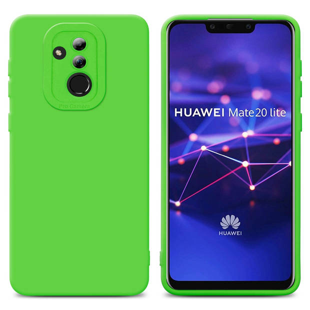 Cadorabo Hoesje geschikt voor Huawei MATE 20 LITE in FLUID GROEN - Beschermhoes TPU silicone Cover Case