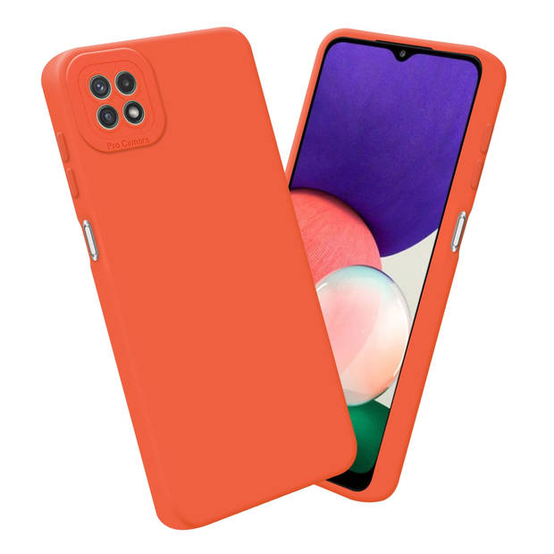 Cadorabo Hoesje geschikt voor Samsung Galaxy A22 5G in FLUID ORANJE - Beschermhoes TPU silicone Cover Case