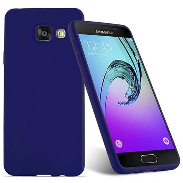 Cadorabo Hoesje geschikt voor Samsung Galaxy A3 2016 in CANDY DONKER BLAUW - Beschermhoes TPU silicone Case Cover