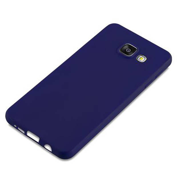 Cadorabo Hoesje geschikt voor Samsung Galaxy A3 2016 in CANDY DONKER BLAUW - Beschermhoes TPU silicone Case Cover