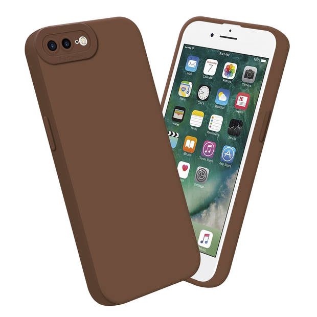 Cadorabo Hoesje geschikt voor Apple iPhone 7 PLUS / 7S PLUS / 8 PLUS in FLUID BRUIN - Beschermhoes TPU silicone Cover