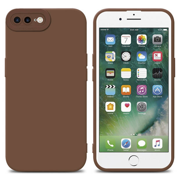 Cadorabo Hoesje geschikt voor Apple iPhone 7 PLUS / 7S PLUS / 8 PLUS in FLUID BRUIN - Beschermhoes TPU silicone Cover