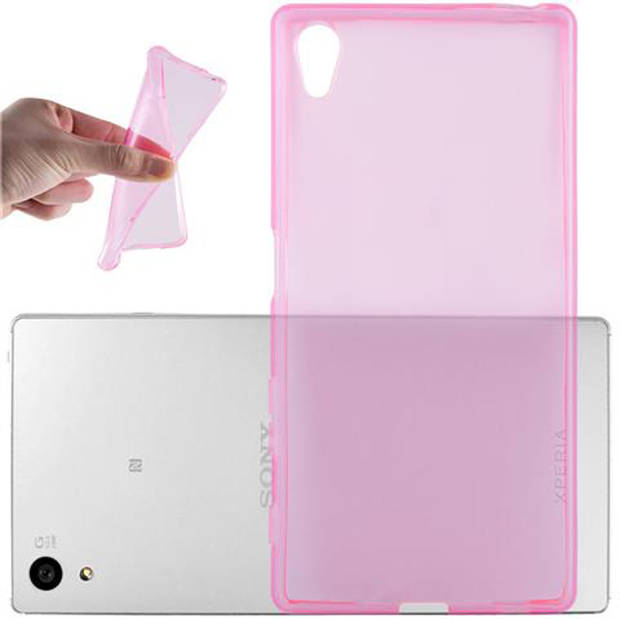 Cadorabo Hoesje geschikt voor Sony Xperia Z5 in TRANSPARANT ROZE - Beschermhoes Cover gemaakt van TPU Silicone Case