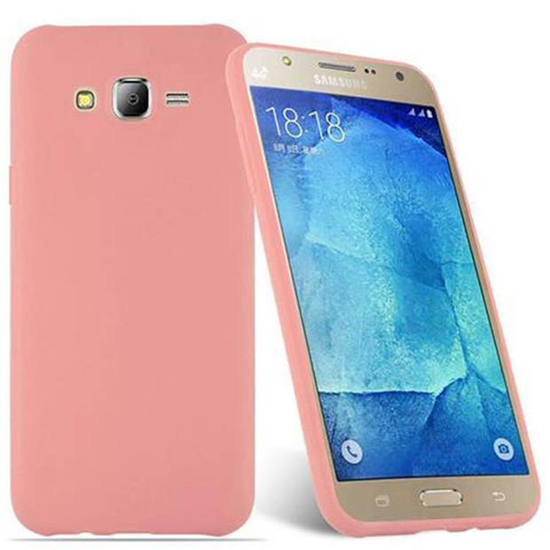 Cadorabo Hoesje geschikt voor Samsung Galaxy J7 2015 in CANDY ROZE - Beschermhoes TPU silicone Case Cover