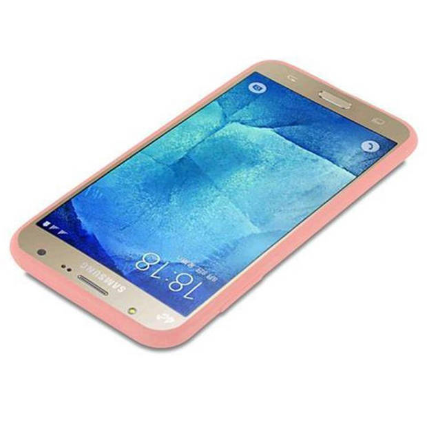 Cadorabo Hoesje geschikt voor Samsung Galaxy J7 2015 in CANDY ROZE - Beschermhoes TPU silicone Case Cover