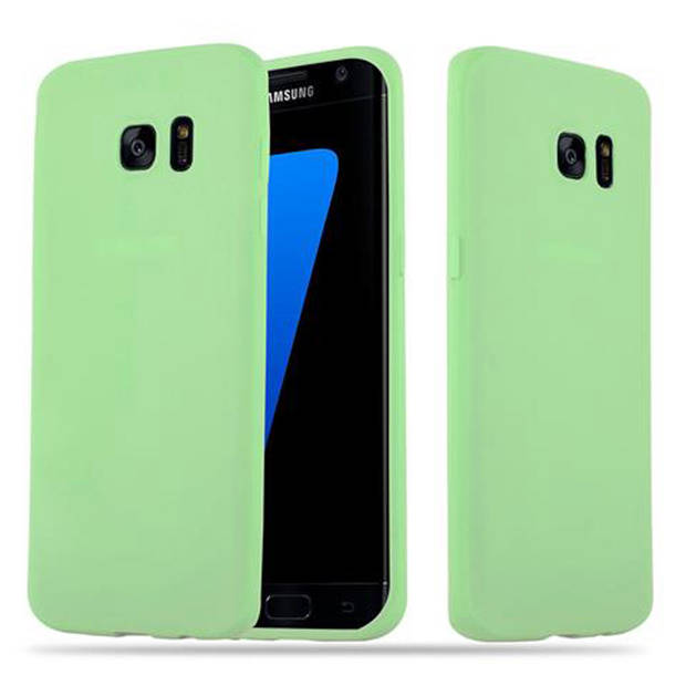 Cadorabo Hoesje geschikt voor Samsung Galaxy S7 EDGE in CANDY PASTEL GROEN - Beschermhoes TPU silicone Case Cover