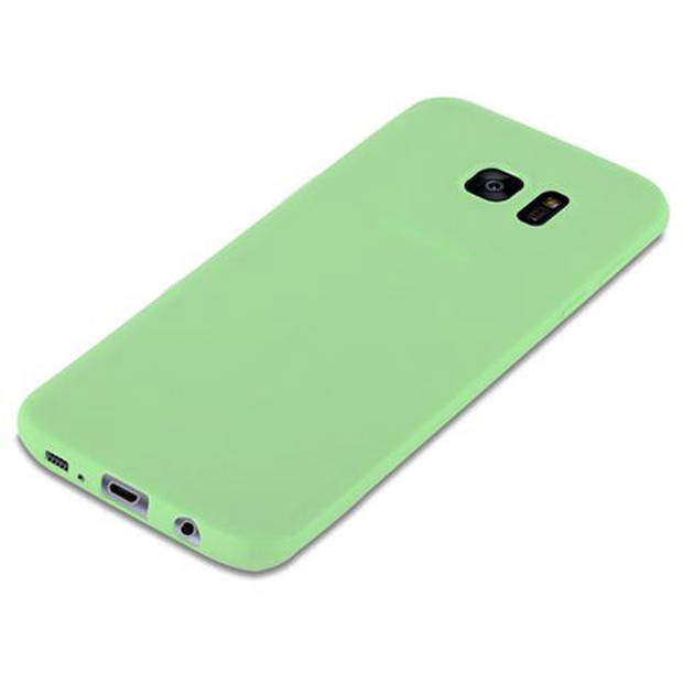 Cadorabo Hoesje geschikt voor Samsung Galaxy S7 EDGE in CANDY PASTEL GROEN - Beschermhoes TPU silicone Case Cover