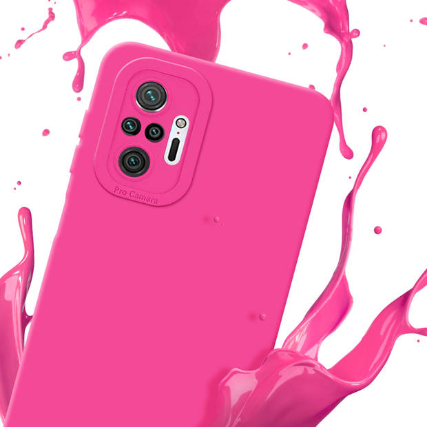 Cadorabo Hoesje geschikt voor Xiaomi RedMi NOTE 10 PRO in FLUID HOTPINK - Beschermhoes TPU silicone Cover Case