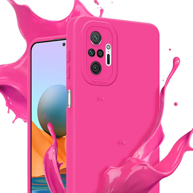 Cadorabo Hoesje geschikt voor Xiaomi RedMi NOTE 10 PRO in FLUID HOTPINK - Beschermhoes TPU silicone Cover Case