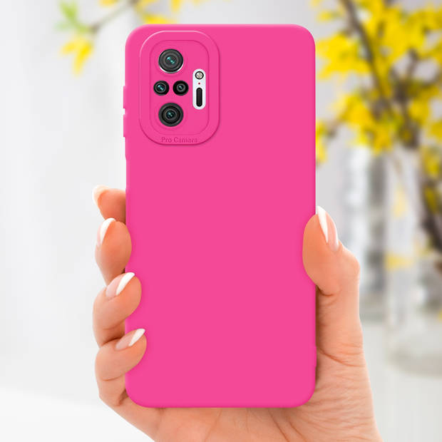 Cadorabo Hoesje geschikt voor Xiaomi RedMi NOTE 10 PRO in FLUID HOTPINK - Beschermhoes TPU silicone Cover Case