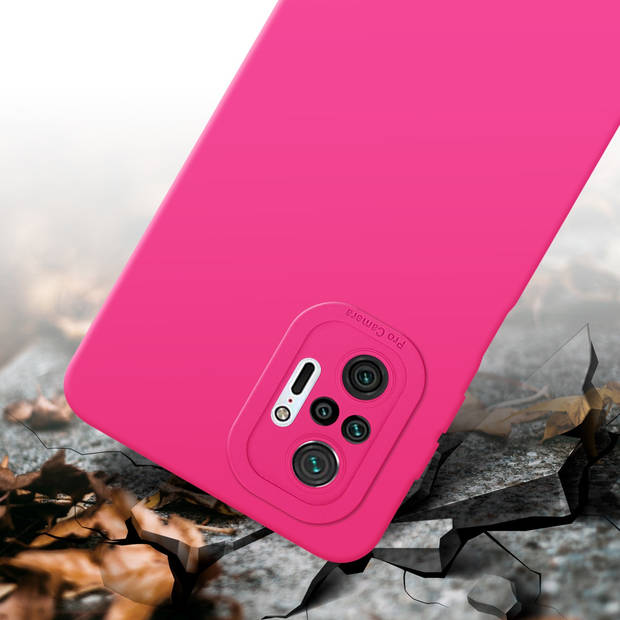 Cadorabo Hoesje geschikt voor Xiaomi RedMi NOTE 10 PRO in FLUID HOTPINK - Beschermhoes TPU silicone Cover Case