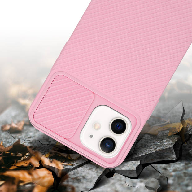 Cadorabo Hoesje geschikt voor Apple iPhone 12 in Bonbon Roze - Beschermhoes TPU-silicone Case Cover Camerabescherming