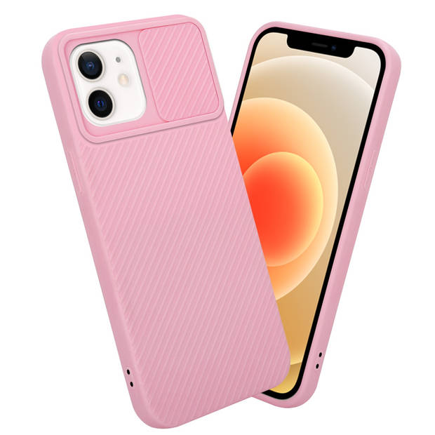 Cadorabo Hoesje geschikt voor Apple iPhone 12 in Bonbon Roze - Beschermhoes TPU-silicone Case Cover Camerabescherming