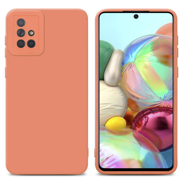 Cadorabo Hoesje geschikt voor Samsung Galaxy A71 4G in FLUID LICHT ORANJE - Beschermhoes TPU silicone Cover Case