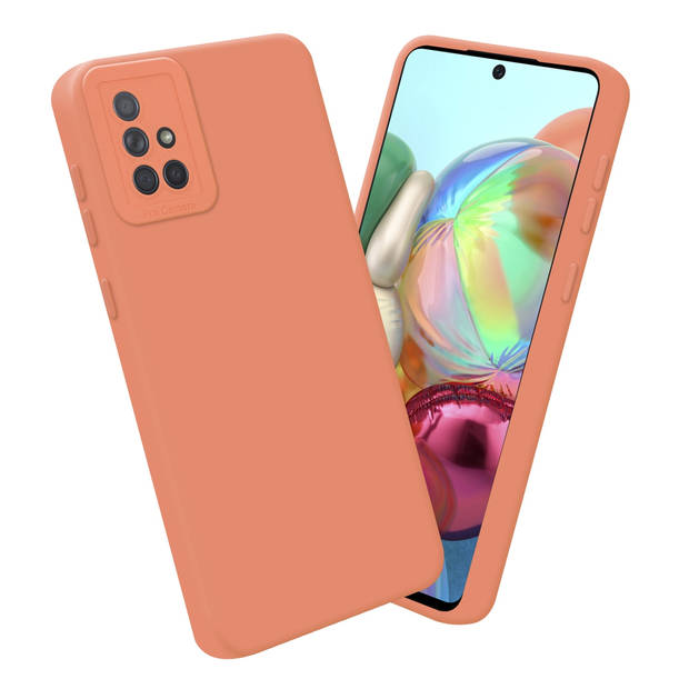 Cadorabo Hoesje geschikt voor Samsung Galaxy A71 4G in FLUID LICHT ORANJE - Beschermhoes TPU silicone Cover Case