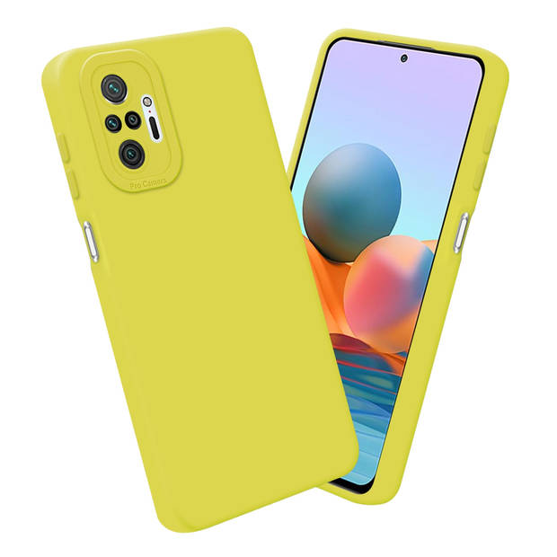 Cadorabo Hoesje geschikt voor Xiaomi RedMi NOTE 10 PRO in FLUID GEEL - Beschermhoes TPU silicone Cover Case