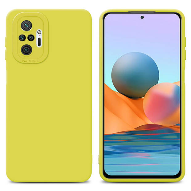 Cadorabo Hoesje geschikt voor Xiaomi RedMi NOTE 10 PRO in FLUID GEEL - Beschermhoes TPU silicone Cover Case