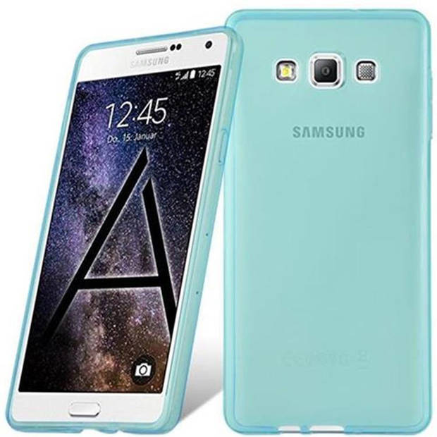 Cadorabo Hoesje geschikt voor Samsung Galaxy A7 2015 in TRANSPARANT BLAUW - Beschermhoes Cover gemaakt van TPU Silicone