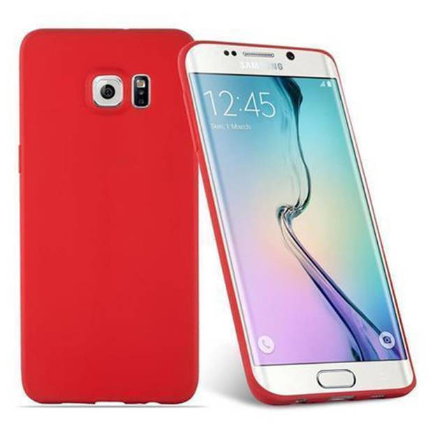 Cadorabo Hoesje geschikt voor Samsung Galaxy S6 EDGE in CANDY ROOD - Beschermhoes TPU silicone Case Cover