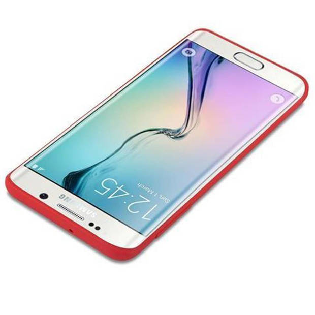 Cadorabo Hoesje geschikt voor Samsung Galaxy S6 EDGE in CANDY ROOD - Beschermhoes TPU silicone Case Cover