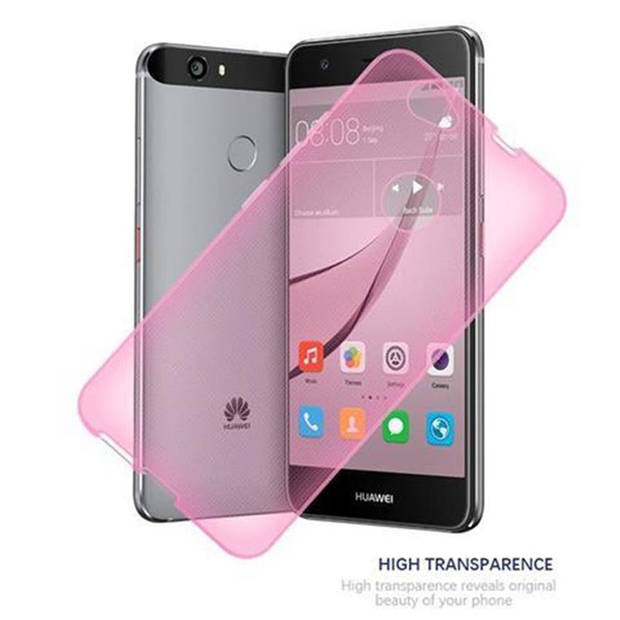 Cadorabo Hoesje geschikt voor Huawei NOVA in TRANSPARANT ROZE - Beschermhoes Cover gemaakt van TPU Silicone Case