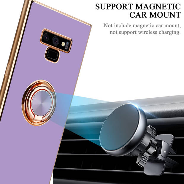 Cadorabo Hoesje geschikt voor Samsung Galaxy NOTE 9 in Glossy Licht Paars - Goud - Beschermhoes Camerabescherming