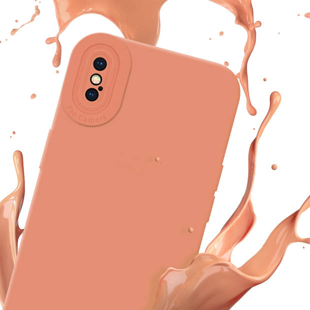 Cadorabo Hoesje geschikt voor Apple iPhone XS MAX in FLUID LICHT ORANJE - Beschermhoes TPU silicone Cover Case