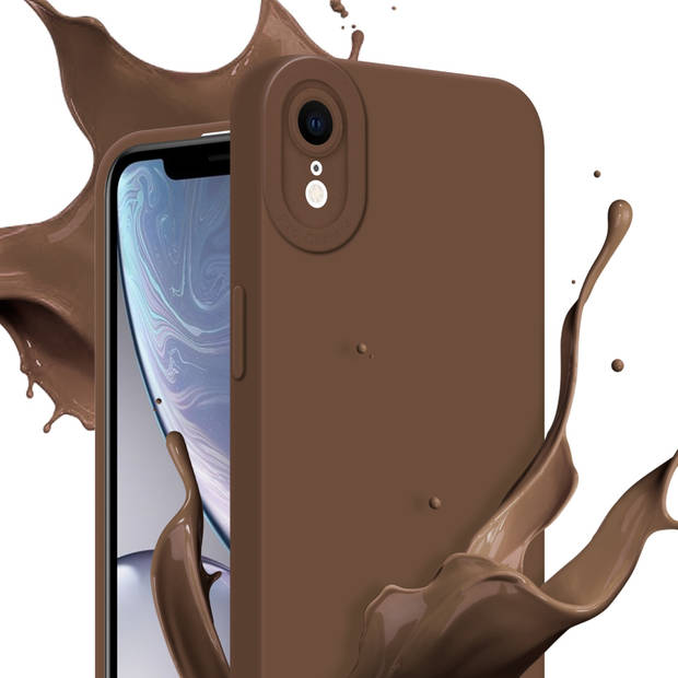 Cadorabo Hoesje geschikt voor Apple iPhone XR in FLUID BRUIN - Beschermhoes TPU silicone Cover Case