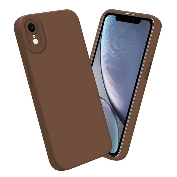 Cadorabo Hoesje geschikt voor Apple iPhone XR in FLUID BRUIN - Beschermhoes TPU silicone Cover Case