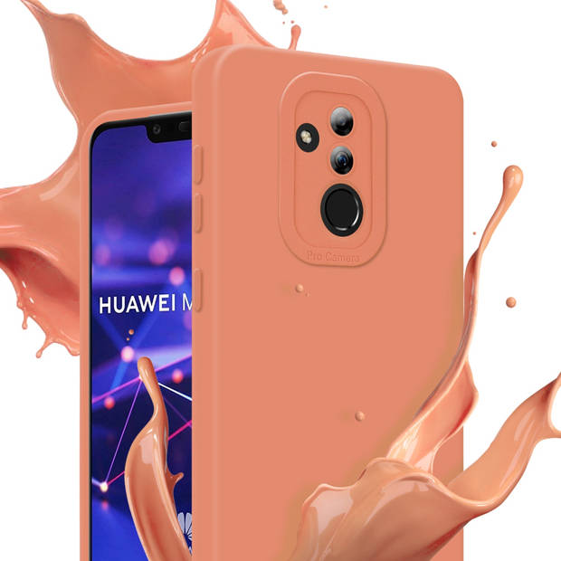 Cadorabo Hoesje geschikt voor Huawei MATE 20 LITE in FLUID LICHT ORANJE - Beschermhoes TPU silicone Cover Case