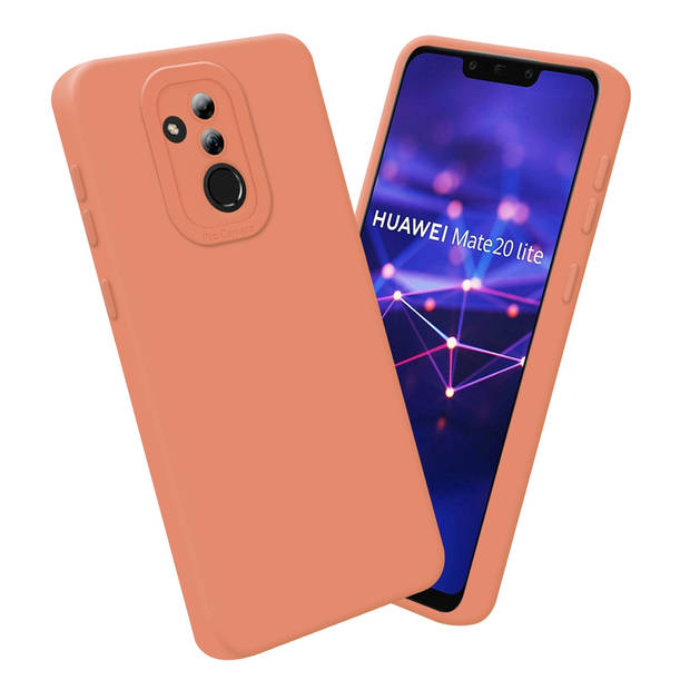 Cadorabo Hoesje geschikt voor Huawei MATE 20 LITE in FLUID LICHT ORANJE - Beschermhoes TPU silicone Cover Case