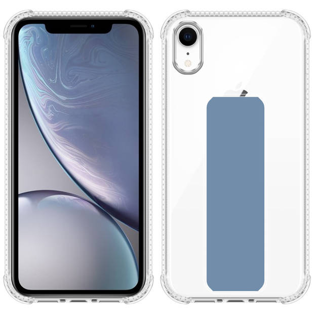 Cadorabo Hoesje geschikt voor Apple iPhone XR Cover in LICHTBLAUW - Beschermhoes TPU silicone Case met houder