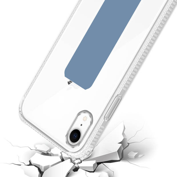 Cadorabo Hoesje geschikt voor Apple iPhone XR Cover in LICHTBLAUW - Beschermhoes TPU silicone Case met houder
