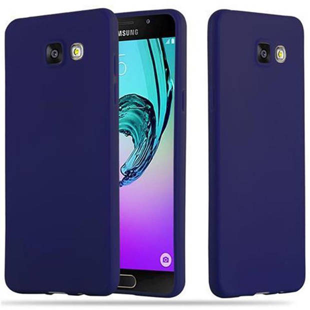 Cadorabo Hoesje geschikt voor Samsung Galaxy A5 2016 in CANDY DONKER BLAUW - Beschermhoes TPU silicone Case Cover