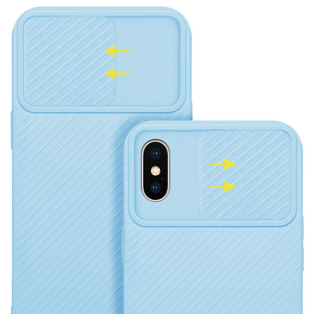 Cadorabo Hoesje geschikt voor Apple iPhone X / XS in Bonbon Licht Blauw - Beschermhoes TPU-silicone Case Cover