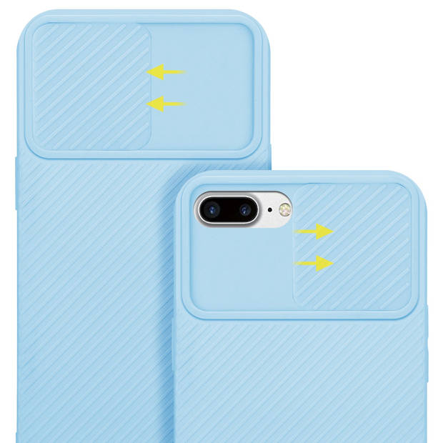 Cadorabo Hoesje geschikt voor Apple iPhone 7 PLUS / 7S PLUS / 8 PLUS in Bonbon Licht Blauw - Beschermhoes TPU-silicone