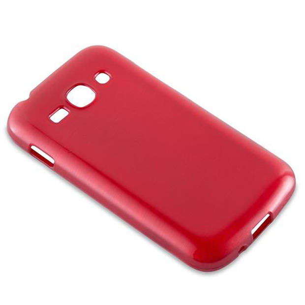 Cadorabo Hoesje geschikt voor Samsung Galaxy ACE 3 in ROOD - Beschermhoes TPU silicone Case Cover Brushed