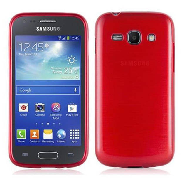 Cadorabo Hoesje geschikt voor Samsung Galaxy ACE 3 in ROOD - Beschermhoes TPU silicone Case Cover Brushed