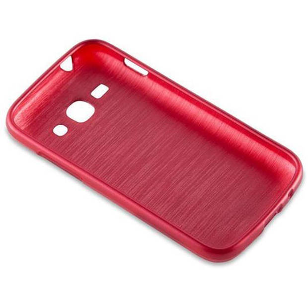 Cadorabo Hoesje geschikt voor Samsung Galaxy ACE 3 in ROOD - Beschermhoes TPU silicone Case Cover Brushed