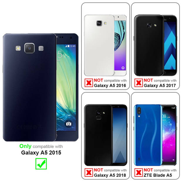 Cadorabo Hoesje geschikt voor Samsung Galaxy A5 2015 in BLAUW - Beschermhoes TPU silicone Case Cover Brushed