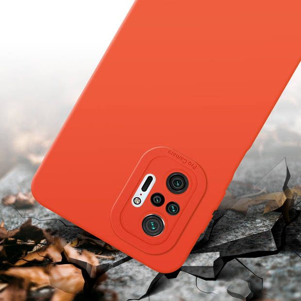 Cadorabo Hoesje geschikt voor Xiaomi RedMi NOTE 10 PRO in FLUID ORANJE - Beschermhoes TPU silicone Cover Case